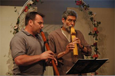 Brent Haines and Wayne McClesky playing native american flutes
