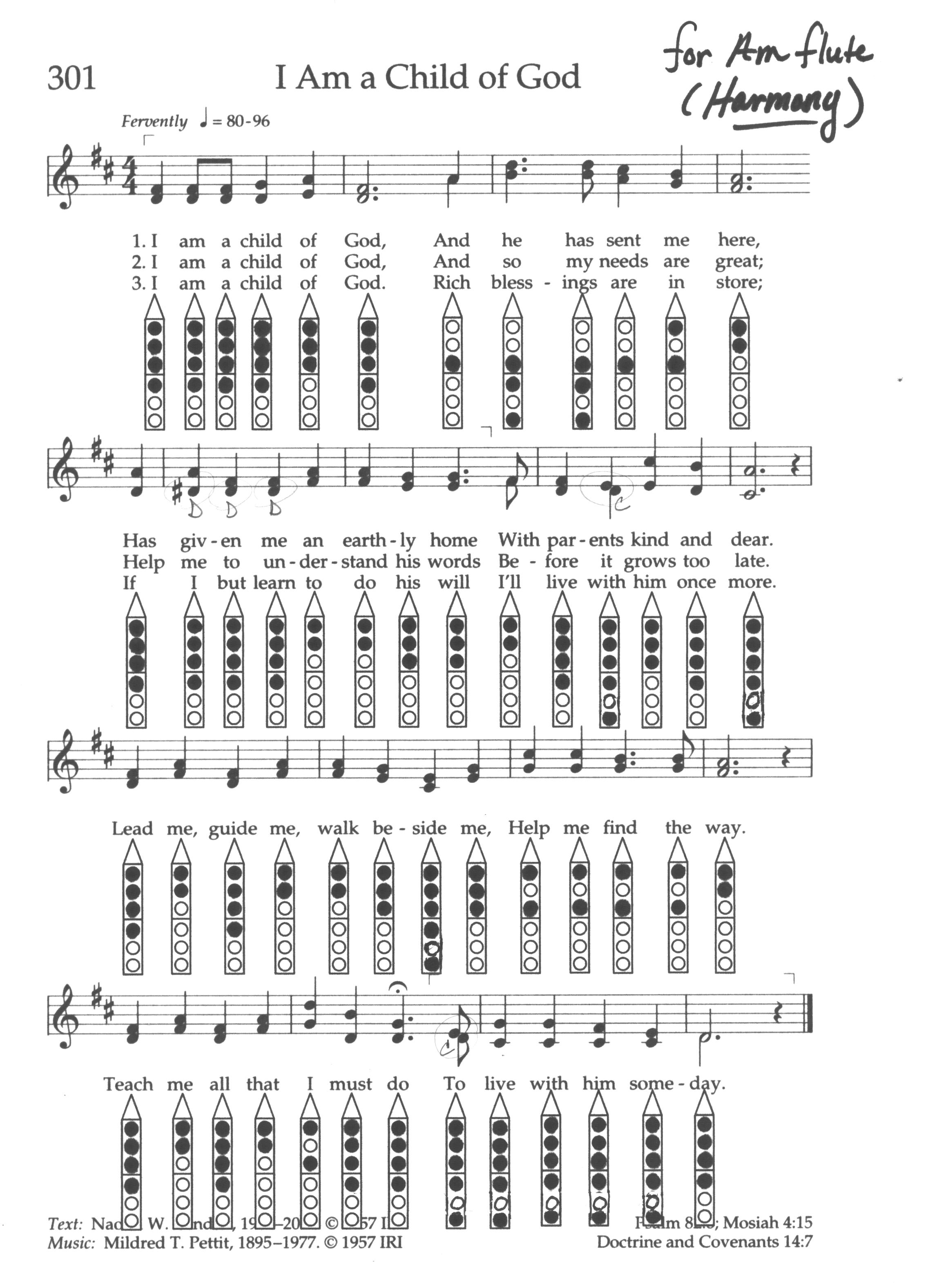 I Am A Child Of God For Native American Flute